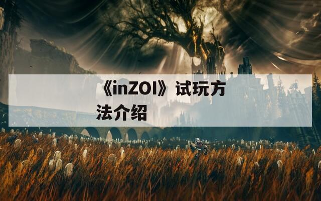 《inZOI》试玩方法介绍